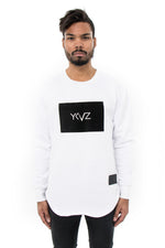 Velvet Rectangle Signature YKVZ White Sweatshirt